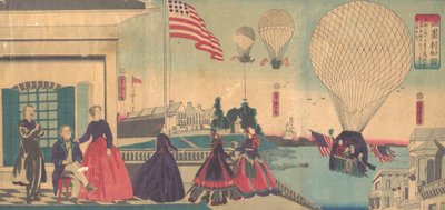 American Balloon Ascension Amerikakoku ، الشهر السادس ، 1867. بواسطة أوتاغاوا يوشيتورا