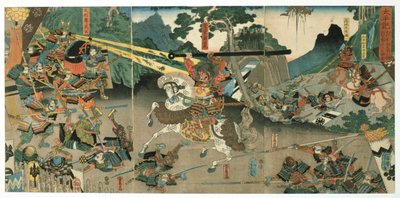 معركة ، من سلسلة 47 Faithful Samurai ، 1850-1880 بواسطة أوتاغاوا يوشيتورا