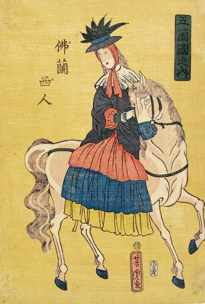 سيدة فرنسية على ظهور الخيل بواسطة أوتاغاوا يوشيتورا