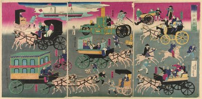 المركبات في شوارع طوكيو (Tokyo orai kuruma zukushi) بواسطة أوتاغاوا يوشيتورا