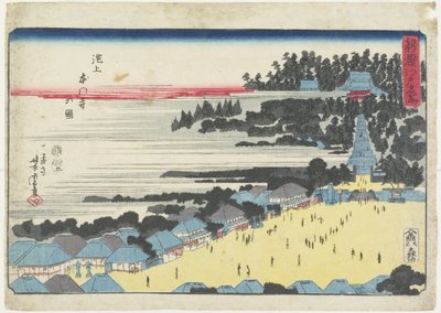 منظر لمعبد Hongan-ji في Ikegami بواسطة أوتاغاوا يوشيتورا