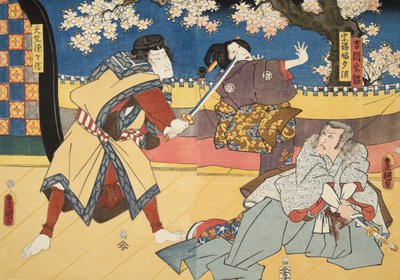 مشهد من Genji monogatari (حكاية Genji) بواسطة Murasaki Shibuku (م 978) ج. 1860 (طبعة خشبية ملونة) بواسطة أوتاغاوا وتويوكوني كونيوشي