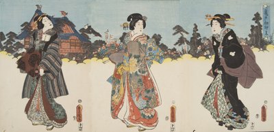 مشهد من Genji monogatari (حكاية Genji) بواسطة Murasaki Shibuku (م 978) ج. 1860 (طبعة خشبية ملونة) بواسطة أوتاغاوا وتويوكوني كونيوشي