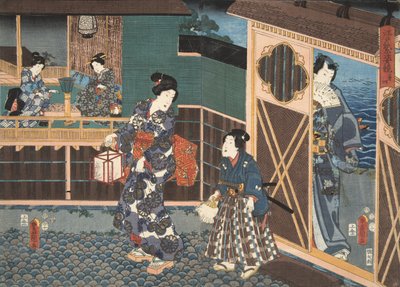 مشهد من Genji monogatari (حكاية Genji) بواسطة Murasaki Shibuku (م 978) ج. 1860 (طبعة خشبية ملونة) بواسطة أوتاغاوا وتويوكوني كونيوشي