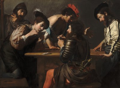 الجنود أوراق اللعب والنرد والغشاشون ، ج. 16181620. بواسطة فالنتين دي بولوني