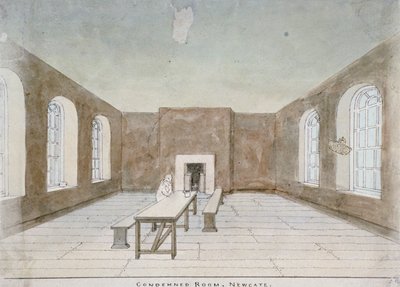 داخل غرفة المحكوم عليهم في سجن نيوجيت ، أولد بيلي ، مدينة لندن ، 1810 بواسطة عيد الحب ديفيس