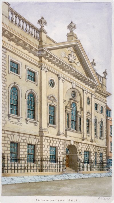 قاعة Ironmongers '، شارع Fenchurch ، مدينة لندن ، 1820 بواسطة عيد الحب ديفيس
