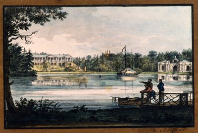 "" معرض كاميرون في قصر كاترين في تسارسكوي سيلو "" بواسطة فاليريان بلاتونوفيتش لانجر (1799-1870) ، مطبوعات حجرية ، ألوان مائية ، كاليفورنيا 1820 ، متحف الدولة في الهواء الطلق تسارسكوي سيلو ، سانت بطرسبرغ بواسطة فاليريان بلاتونوفيتش لانغر