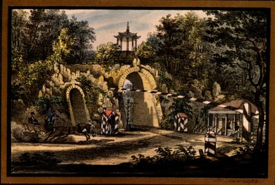 "" جناح جراند كابريس في حديقة كاثرين في تسارسكوي سيلو "" بواسطة فاليريان بلاتونوفيتش لانجر (1799-1870) ، مطبوعات حجرية ، ألوان مائية ، حوالي 1820 ، متحف الدولة في الهواء الطلق تسارسكوي سيلو ، سانت بطرسبرغ Â بواسطة فاليريان بلاتونوفيتش لانغر