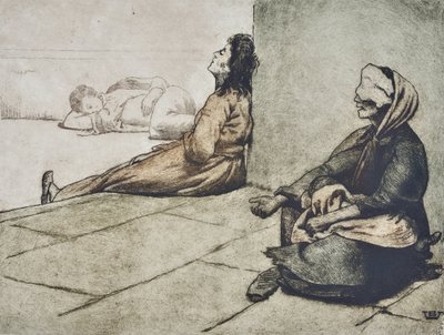 المتسولون في نابولي (رسم) بواسطة فالير برنارد