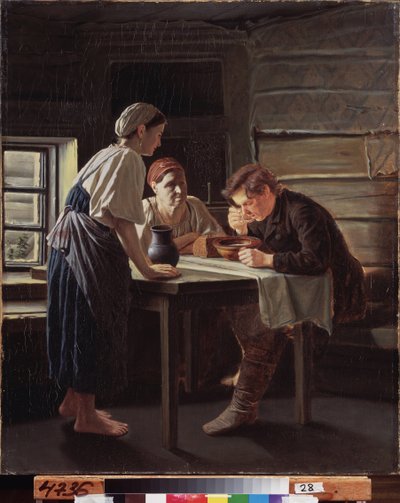 استقبال الحاج. لوحة لفاسيلي (فاسيلي) غريغوريفيتش بيروف (1834-1882) ، زيت على قماش بواسطة فاسيلي جريجوريفيتش بيروف
