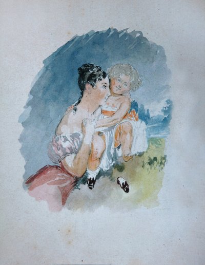 صورة الكونتيسة Stefania zu Sayn-Wittgenstein ، née Radziwill 1809-1832 with Daughter Maria ، 1 بواسطة فاسيلي سيمينوفيتش سادوفنيكوف