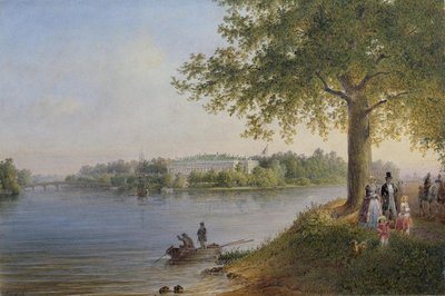 منظر لقصر Kamennoostrovsky في سان بطرسبرج ، 1847 بواسطة فاسيلي سيمينوفيتش سادوفنيكوف