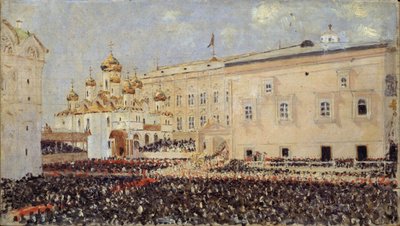 تتويج الإمبراطور ألكسندر الثالث في الكرملين في موسكو في 15 مايو 1883 ، 1883 بواسطة Vasili Vasilievich Vereshchagin