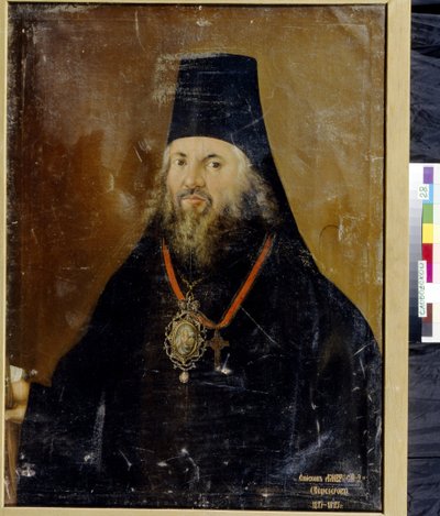 صورة لأمبروسيوس ، رئيس أساقفة فياتكا سلوبودسكي (1752-1809). لوحة لفاسيلي كورنيلوفيتش ليتكين (نشط بين 1793 و 1802) ، زيت على قماش بواسطة فاسيلي كورنيلوفيتش ليتكين