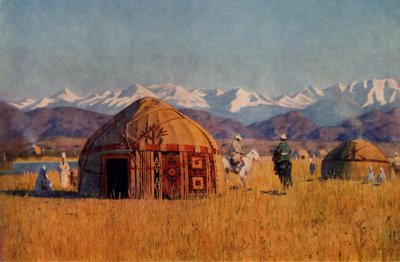 قيرغيز يورتا على ضفاف نهر تشو ، 1869-1870 ، 1965. بواسطة فاسيلي فيريشاجين