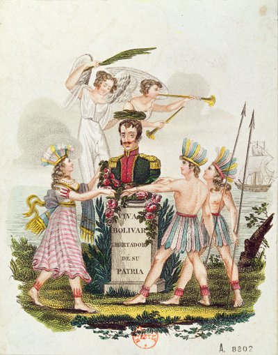 الصور الشعبية تمد بوليفار ، c.1840 بواسطة المدرسة الفنزويلية