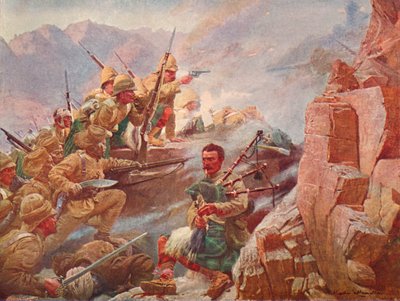 اقتحام مرتفعات دارغاي بواسطة مرتفعات جوردون الأولى وجوركا ، 1897 1906 بواسطة غير معروف