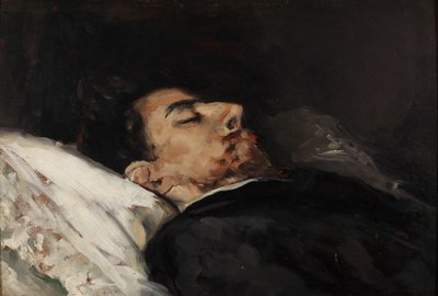 غوستافو أدولفو بيكير على سرير الموت بواسطة Vicente Palmaroli y Gónzalez