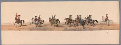 موكب تاريخي في الذكرى المئوية الثانية لجامعة أوترخت ، 1836 (اللوحة 2) مسيرة الجيش الهولندي إلى أوستند ، 3 يوليو 1600 ، في اليوم التالي للانتصار في Nieuwpoort ؛ وفقًا للأداء المليء بالملابس الذي قدمه H H Student بواسطة شركة Caramelli and Co.