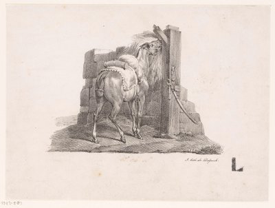 دراسة حصان في اسطبل بواسطة veuve Delpech (Naudet)