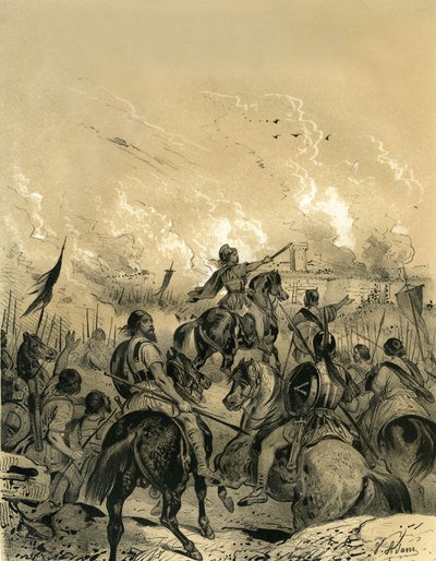 استولى الغاليون على روما بعد معركة آليا عام 390. نقش رسمه فيكتور آدم (1801-1866) في كتاب "فرنسا في العصور الوسطى" الذي نشره الأخوان أردان في منتصف القرن التاسع عشر. بواسطة فيكتور آدم