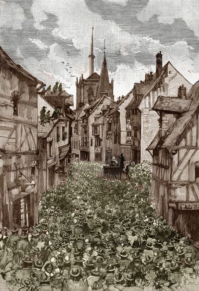 Affaire desuses de Loudun (demons de Loudun) حوالي عام 1630: مطاردة السحرة ، الكاهن الفرنسي Urbain Grandier (1590-1634) الذي يُزعم أنه أبرم اتفاقًا مع الشيطان ويتهم بامتلاك الراهبات ، أحرق على الجزار - (Urbain Grandier ، fren بواسطة فيكتور أرمان بوارسون