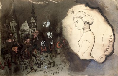 Fracta Juventus ، 1864 (قلم وحبر وغواش على ورق) بواسطة فيكتور هوغو