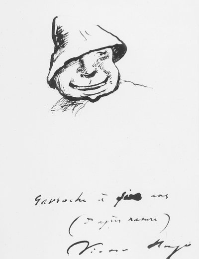 Gavroche في خمس سنوات ، رسم فيكتور هوغو بواسطة فيكتور هوغو