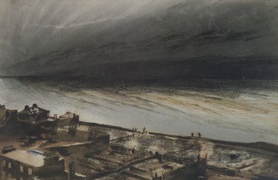 مارين-تراس ، جيرسي ، 1855 (فحم وقلم رصاص وغواش على ورق) بواسطة فيكتور هوغو