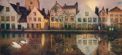 "Old Embankment at Bruges" ، c1890 بواسطة فيكتور اوليفييه جيلسول
