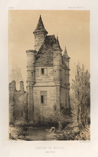 العمارة الخلابة أو آثار القرن الخامس عشر. والسادس عشر. قرون: Chateaux De France في القرنين الخامس عشر والسادس عشر: Pl.11، Chateau De Maulny (Haute-Marne) بواسطة فيكتور بيتي