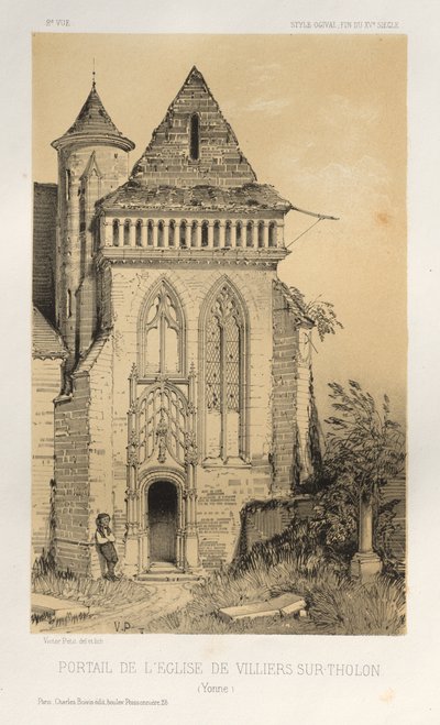 ... Pl.2 ، بوابة كنيسة Villiers Sur-Tholon Yonne ، 1860. بواسطة فيكتور بيتي