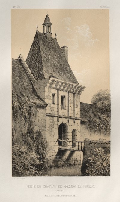 ... رر. 48 ، Porte Du Château de Fresnay-Le-Puceux Calvados ، 1860. بواسطة فيكتور بيتي