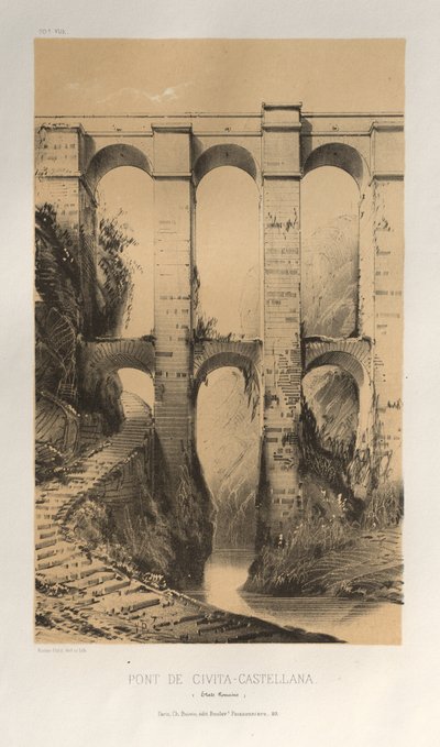 ... رر. 50 ، الولايات الرومانية Pont De Civita-Castellana ، 1860. بواسطة فيكتور بيتي