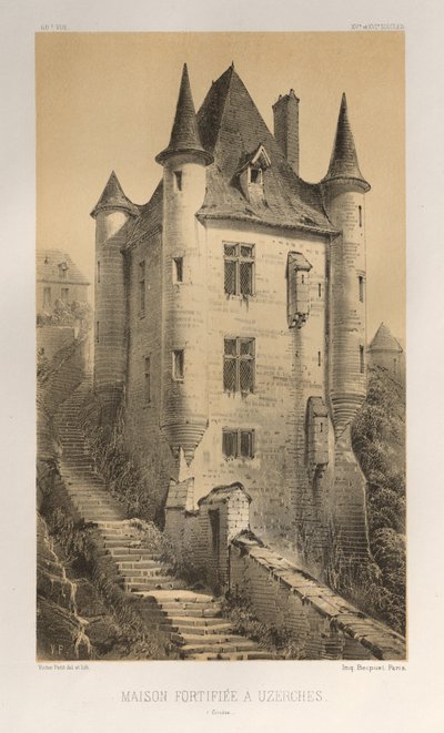 ... رر. 60 ، منزل محصن في Uzerches Corrère ، 1860. بواسطة فيكتور بيتي