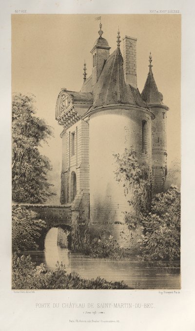 ... رر. 83 ، Porte du Château de Saint-Martin-Du-Bec Seine Infèrieure ، 1860. بواسطة فيكتور بيتي