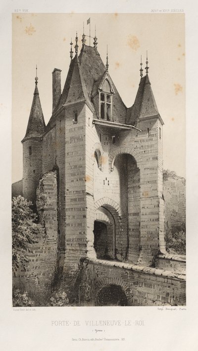 ... رر. 95 ، Porte de Villeneuve-Le-Roi Yonne ، 1860. بواسطة فيكتور بيتي