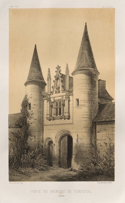 ... رر. 96 ، Porte du Prieuré de Torteval Calvados ، 1860. بواسطة فيكتور بيتي