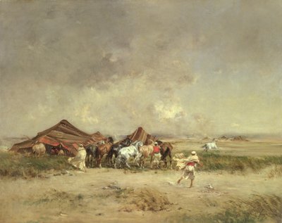 المخيم العربي ، 1872 بواسطة فيكتور بيير هوجيت