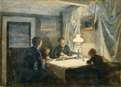 أمسية في سكاجين (عائلة الفنان) بواسطة Viggo Johansen