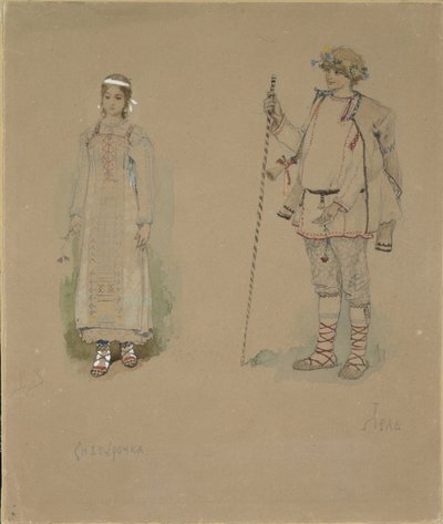 سنو مايدن ليل. تصميم أزياء للأوبرا Snow Maiden من تأليف N.Rimsky-Korsakov ، 1885 بواسطة فيكتور ميخائيلوفيتش فاسنيتسوف