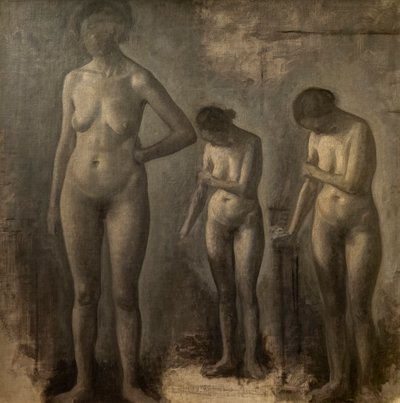 ثلاث دراسات عن انثى عارية بواسطة Vilhelm Hammershoi