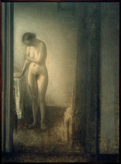 انثى عارية واقفة بواسطة Vilhelm Hammershoi