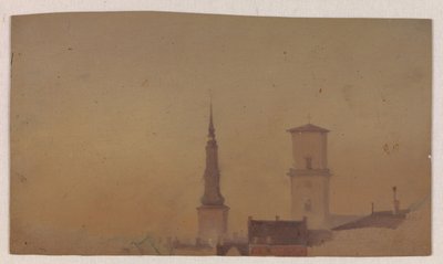 دراسة أبراج كنيسة بتري وكاتدرائية السيدة العذراء بواسطة Vilhelm Petersen
