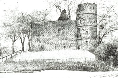 Ruin at Strathaven ، 2012 ، (حبر على ورق) بواسطة فنسنت الكسندر بوث