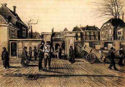 1882، مدخل ستادسبانك فان لينينج في لاهاي. فنسنت فان جوخ بواسطة فنسنت فان جوخ