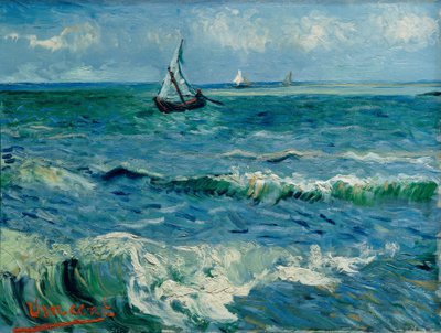 Boote auf See، Les Saintes-Maries-de– la-Mer بواسطة فنسنت فان جوخ
