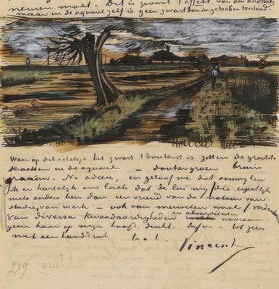 Kopfweide ، Letter و Theo van Gogh. 1882 بواسطة فنسنت فان جوخ