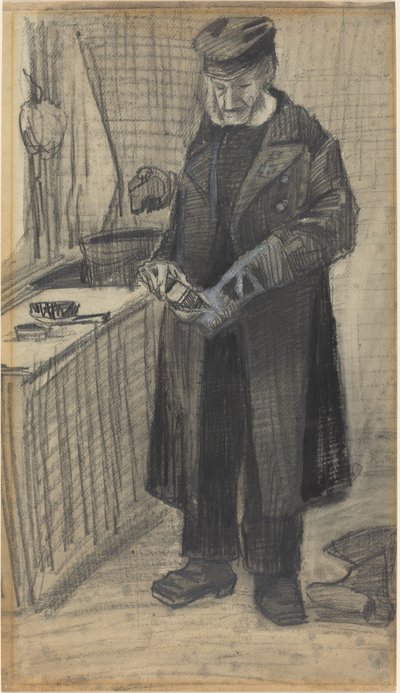 رجل تلميع حذاء ، 1882. بواسطة فنسنت فان جوخ